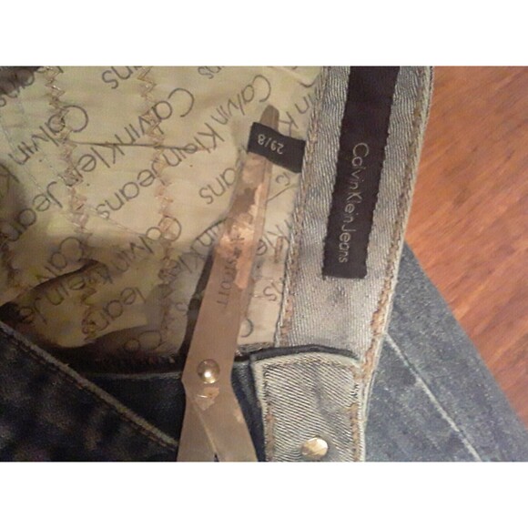 Calvin Klein Shape Women's Jeans Straight Size 8 Light Wash High Rise Cropped - Picture 3 of 4